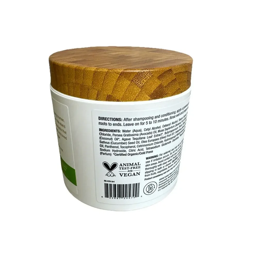 RAW SUGAR Healing Power Hair Masque Avocado Oil Agave Coconut 12 oz New